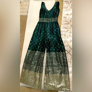 Green fusion jumpsuit - Indian / Pakistani / Desi party wear